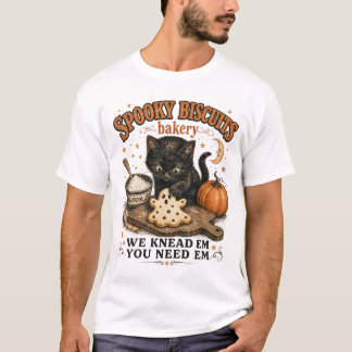 Skrämmande kakor Bageri Svart Katt Halloween T Shirt