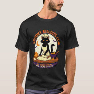 Skrämmande kakor klubb Halloween bageri katt desig T Shirt