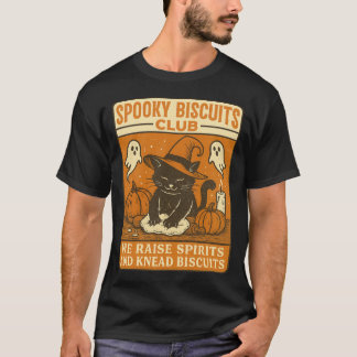 Skrämmande kakor klubb katt Halloween rolig baknin T Shirt