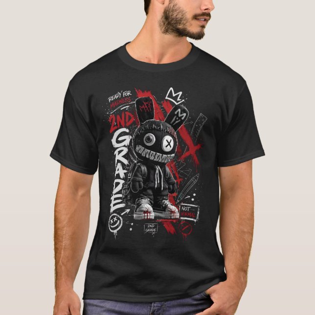 Skrämmande kanin 2:a klass t-shirt | Tillbaka till (Framsida)
