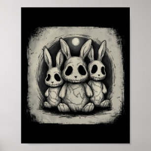 Skrämmande kanin kaniner påsk skräck goth grunge a poster
