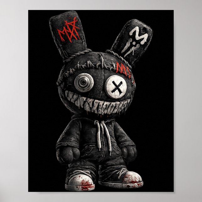 Skrämmande kanin skräck goth grunge emo mörk estet poster (Framsidan)
