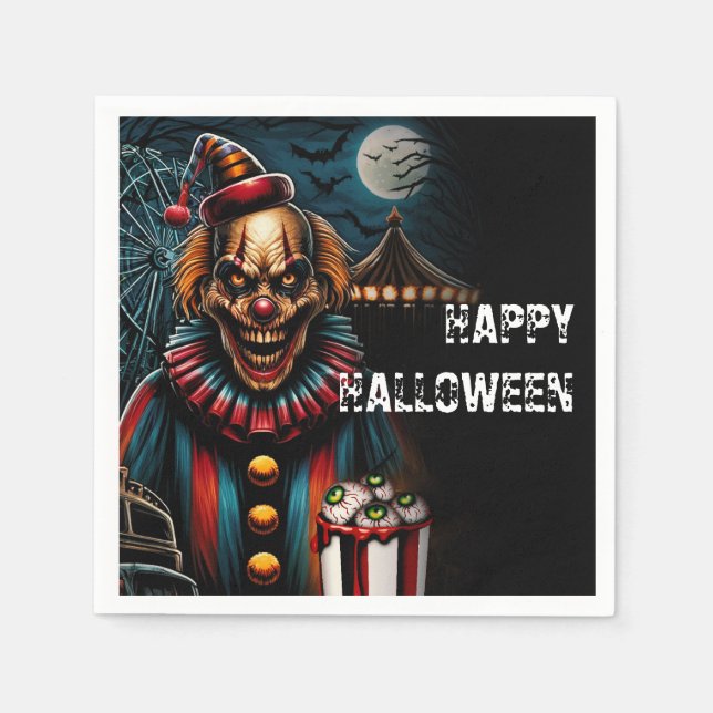 Skrämmande Karnevalsklöver Halloweenfest  Pappersservett (Framsidan)