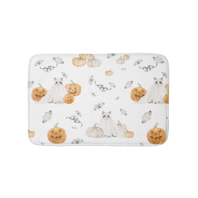 Skrämmande katt Halloween badmatta Badrumsmatta (Framsidan)