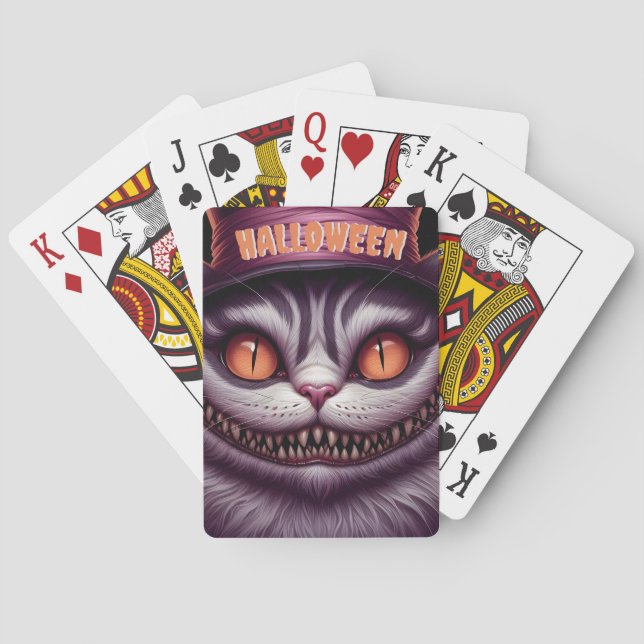 Skrämmande katt Halloween Casinokort (Baksidan)