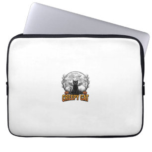 Skrämmande katt Halloween Vintage gravyr design_1 Laptop Fodral
