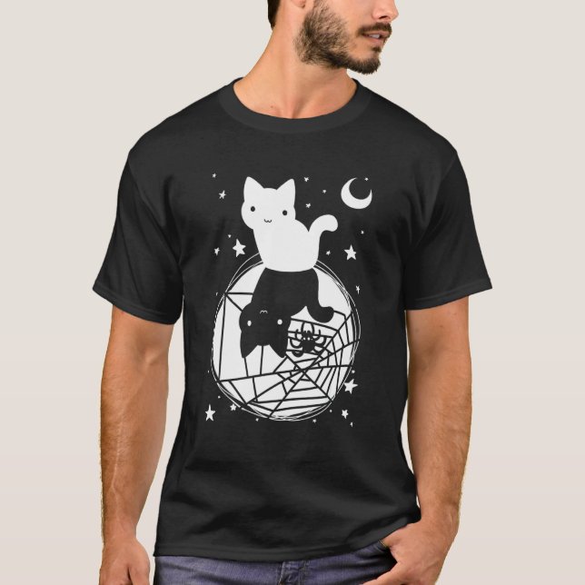 Skrämmande katt kostym Halloween T Shirt (Framsida)