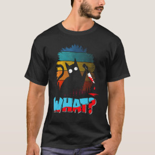 Skrämmande katt med kniv Blodstänkt skräck Hallowe T Shirt