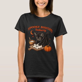 Skrämmande katt som bakar kakor t shirt