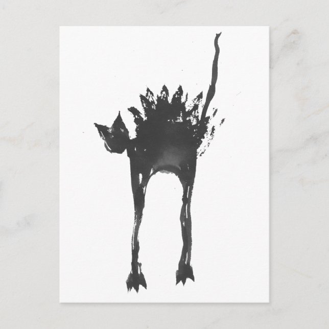 skrämmande katt vykort (Framsida)