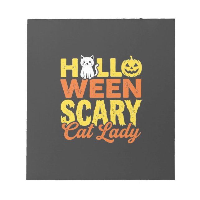 Skrämmande kattdam Halloween-design_1 Anteckningsblock (Framsida)