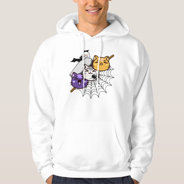 Skrämmande kattdango - Kawaii gotisk japansk spett Hoodie (Framsida)