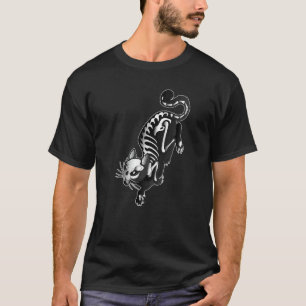 Skrämmande katterskelett Halloween-skräck djur söt T Shirt