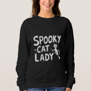 Skrämmande kattmamma Skrämmande kattdam Halloween T Shirt
