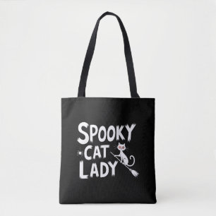 Skrämmande kattmamma Skrämmande kattdam Halloween Tygkasse