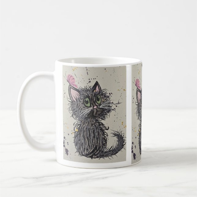 Skrämmande kattmugg kaffemugg (Vänster)