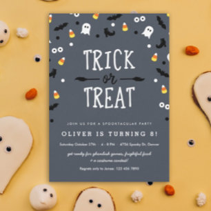 Skrämmande Konfetti Halloween Födelsedagsinbjudnin Inbjudningar