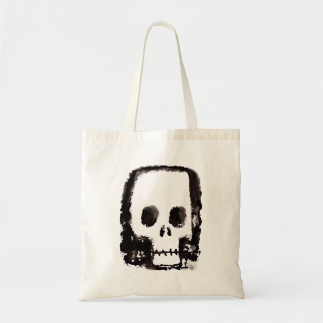 Skrämmande Konstig Dödskalle Halloween Tygkasse (Framsidan)