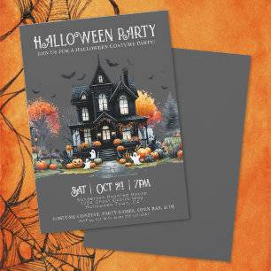 Skrämmande Kostym Halloweenfest Inbjudan