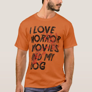 Skrämmande krama min valp hund och titta på skräck t shirt