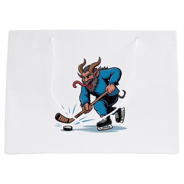 Skrämmande Krampus spelar ishockey jul  (Framsidan)