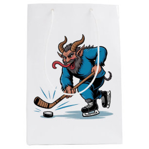 Skrämmande Krampus spelar ishockey jul