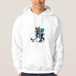 Skrämmande Krampus spelar ishockey jul Hoodie