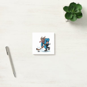 Skrämmande Krampus spelar ishockey jul Post-it Block