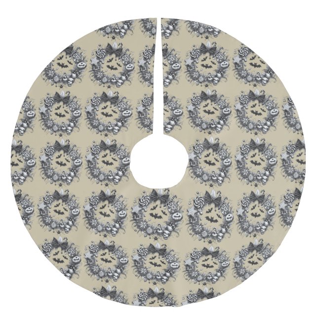 Skrämmande krans julgransmatta borstad polyester (Framsidan)