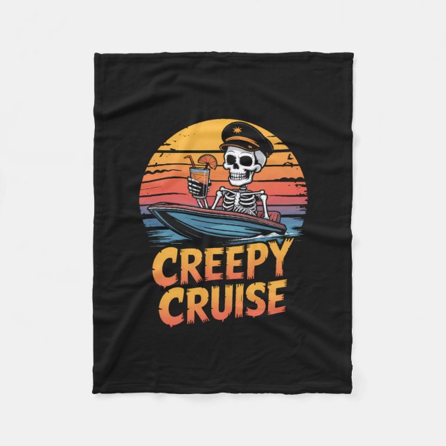 Skrämmande kryssning Retro Stingray Halloween-resa Fleecefilt (Framsidan)