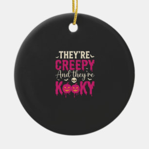 Skrämmande Kuslig Halloween Skalle Pumpa Design_1 Julgransprydnad Keramik