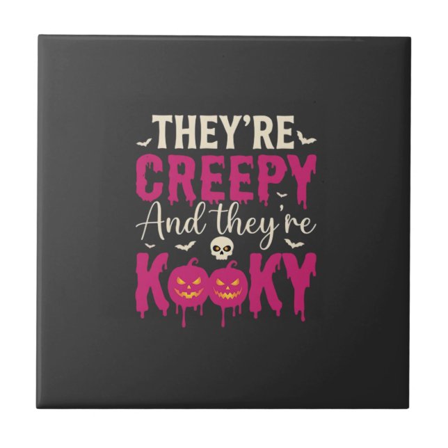 Skrämmande Kuslig Halloween Skalle Pumpa Design_1 Kakelplatta (Framsidan)