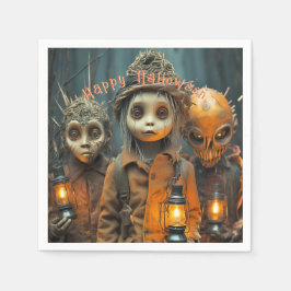 Skrämmande kusliga Halloween-barn Pappersservett