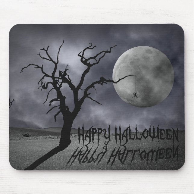 Skrämmande landskaps Halloween Musmatta (Framsidan)
