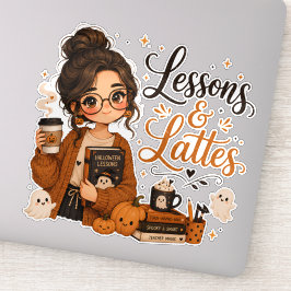 Skrämmande lärare Halloween-dekal Rolig latte-klis Klistermärken