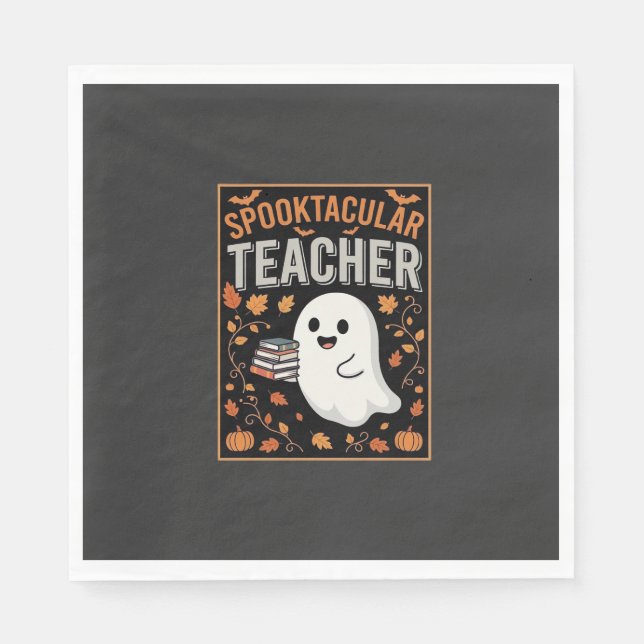 Skrämmande lärare Halloween-spökdesign_1 Pappersservett (Framsidan)