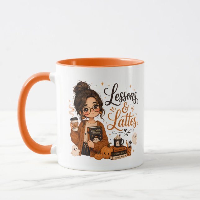 Skrämmande lärare Latte-mugg Söt Halloween-kaffe Mugg (Vänster)