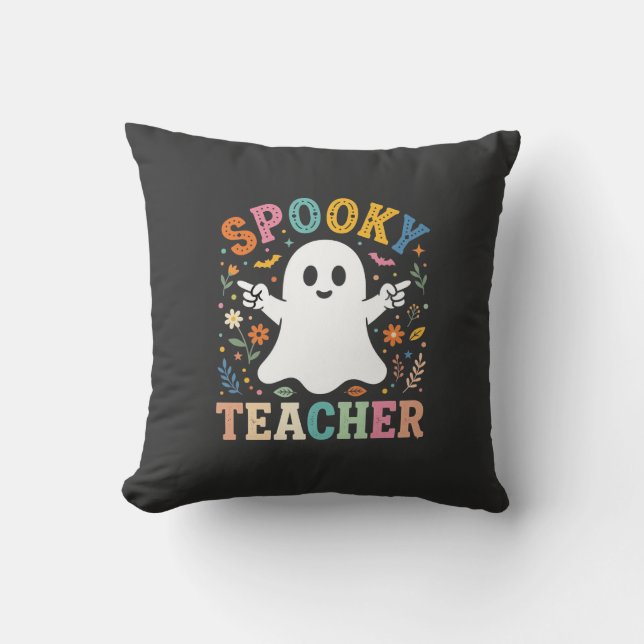 Skrämmande lärare Söt spöke Halloween-design_1 Kudde (Framsida)