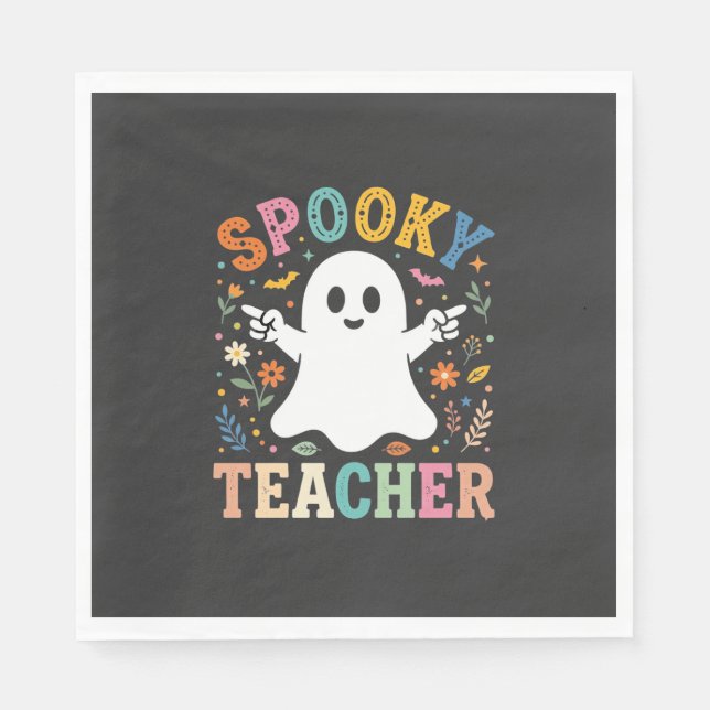 Skrämmande lärare Söt spöke Halloween-design_1 Pappersservett (Framsidan)