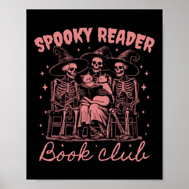 Skrämmande Läsar Bokklubb D Röd Poster (Framsidan)