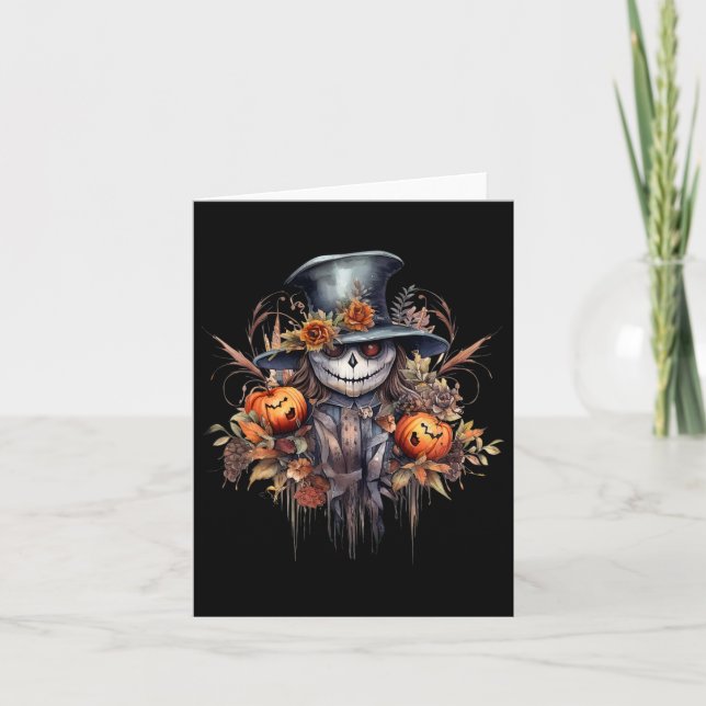 Skrämmande läskig Halloween-ande Kort (Framsida)