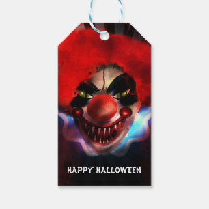Skrämmande läskig mördarcirkus Halloween-festfavor Presentetikett