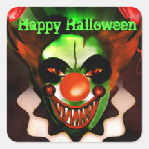Skrämmande läskig ond clown Halloween födelsedagsf