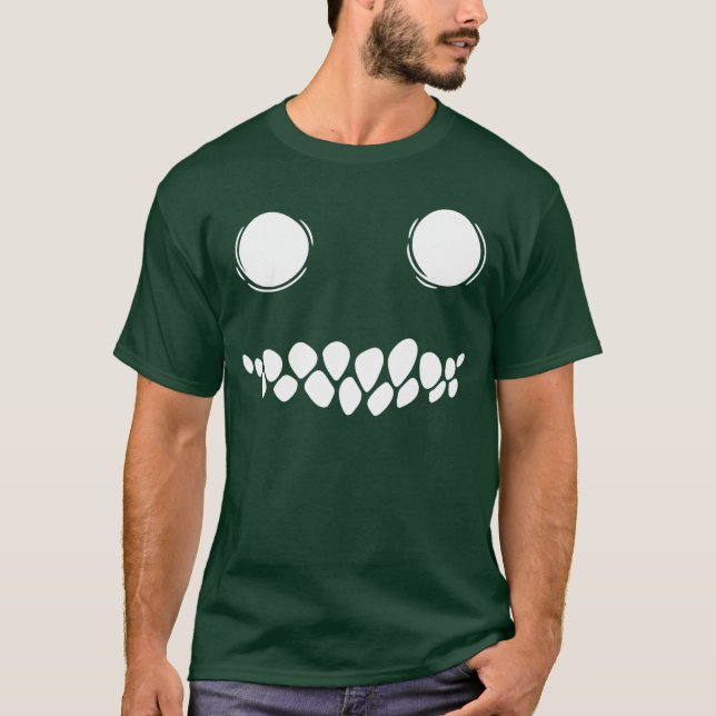 Skrämmande leende ansikte Halloween skräck kostym  T Shirt (Framsida)