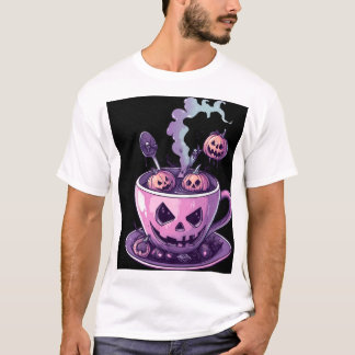 Skrämmande lila pumpabryggd kaffemugg Halloween Ar T Shirt