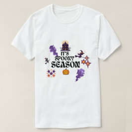 Skrämmande lila spökhus Halloween-design T Shirt
