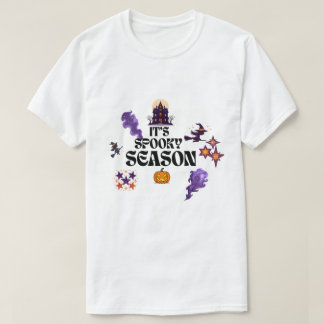 Skrämmande lila spökhus Halloween-design T Shirt