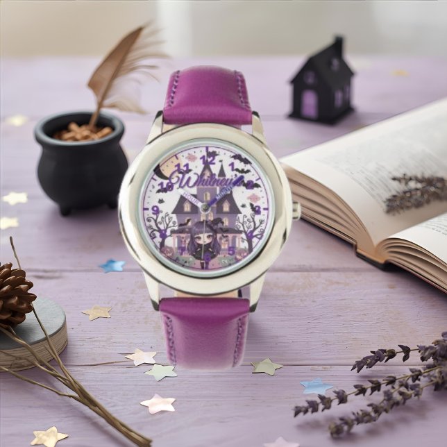 Skrämmande lila tjej  armbandsur (Spooky Girl Purple Watch)