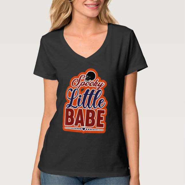 Skrämmande Liten Bebis Halloween T Shirt (Framsida)