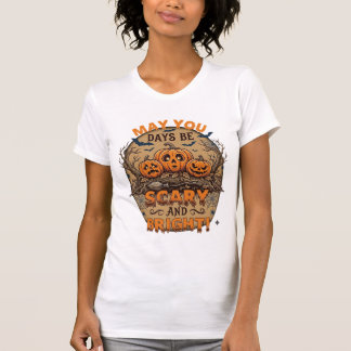 Skrämmande ljusa halloweenpumpor fladdermöss sopkv t shirt